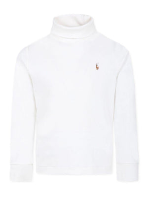 Maglione per bambino Polo Ralph Lauren Kids bianco con collo a lupetto