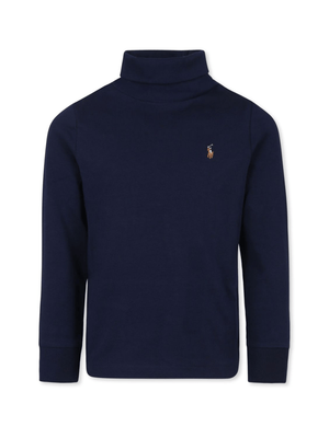 Maglione per bambino POLO RALPH LAUREN KIDS blu a collo alto
