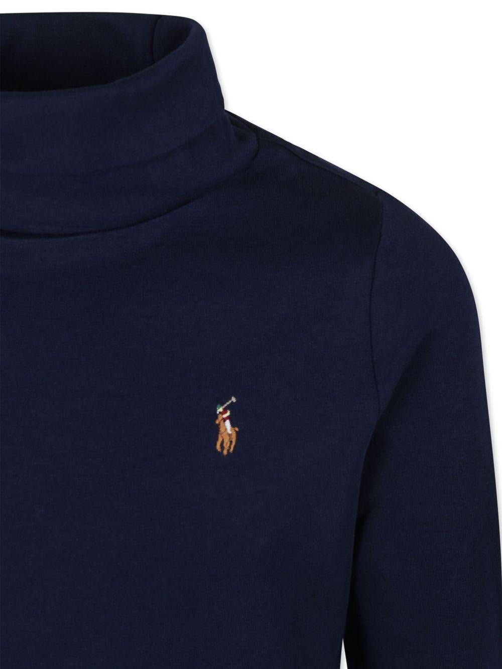 Maglione per bambino POLO RALPH LAUREN KIDS blu a collo alto - Rubino Kids