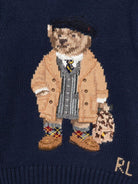 Maglione per bambino Polo Ralph Lauren Kids blu con ricamo Teddy Bear - Rubino Kids