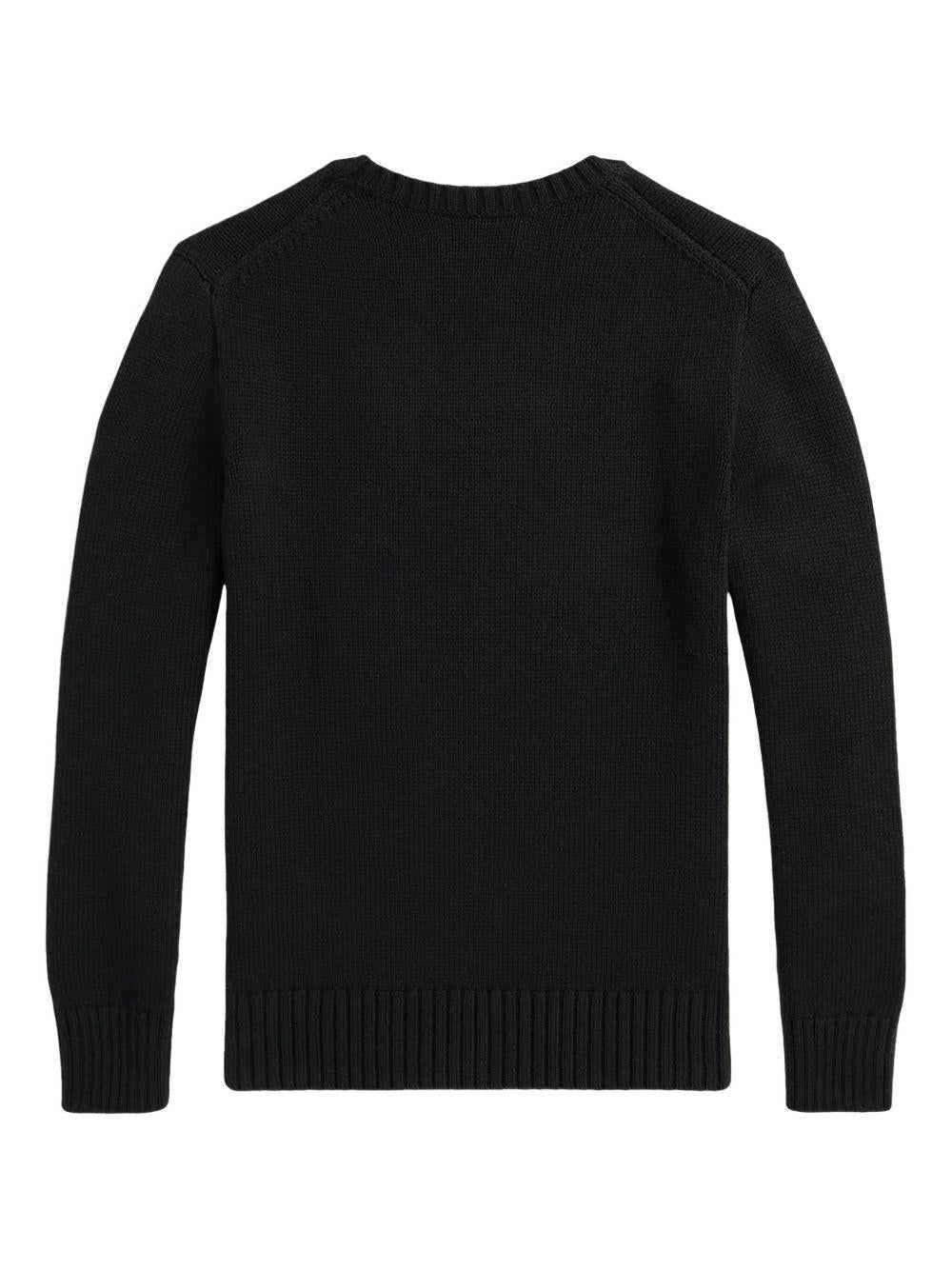 Maglione per bambino Polo Ralph Lauren Kids nero con ricamo Polo Bear - Rubino Kids