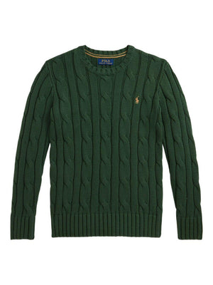 Maglione per bambino Polo Ralph Lauren Kids verde con logo ricamato Polo Pony