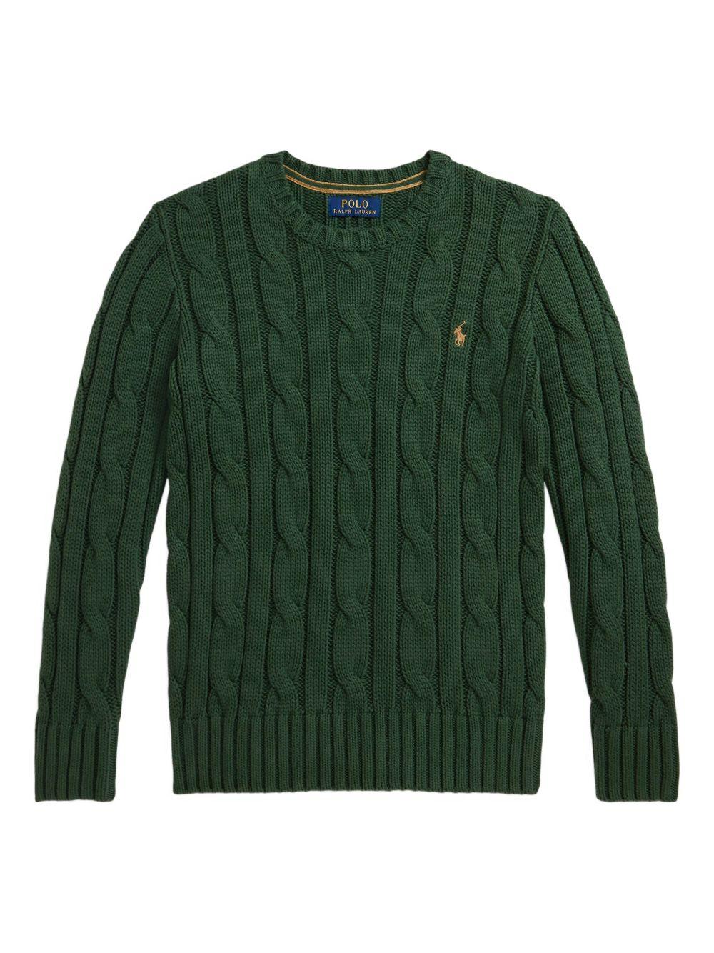Maglione per bambino Polo Ralph Lauren Kids verde con logo ricamato Polo Pony - Rubino Kids