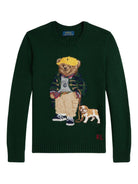 Maglione per bambino Polo Ralph Lauren Kids verde con motivo Polo Bear - Rubino Kids