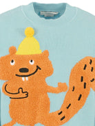 Maglione per bambino Stella McCartney Kids azzurro con motivo scoiattolo - Rubino Kids