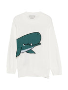 Maglione per bambino Stella McCartney Kids bianco con ricamo balena sul davanti - Rubino Kids