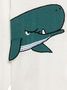 Maglione per bambino Stella McCartney Kids bianco con ricamo balena sul davanti - Rubino Kids