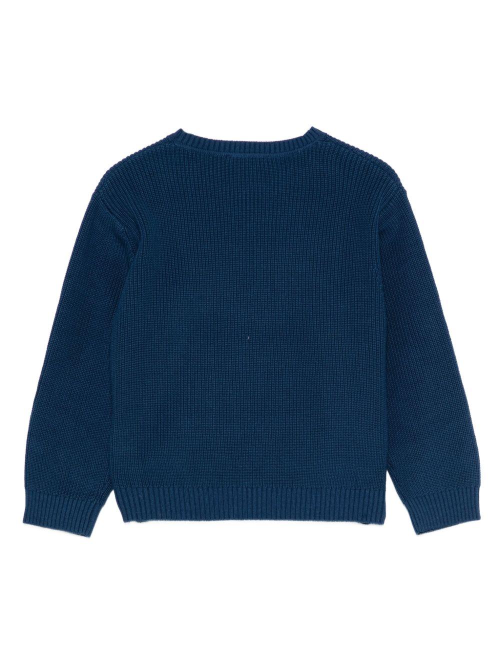 Maglione per bambino Stella McCartney Kids blu con motivo Monster - Rubino Kids
