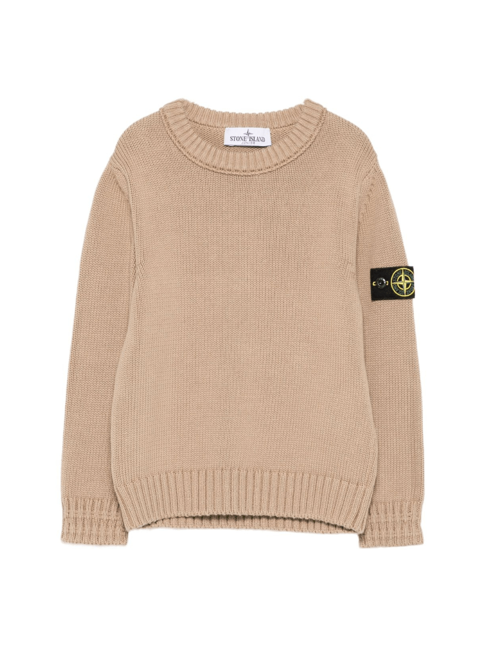 Maglione per bambino Stone Island Junior beige con applicazione con logo - Rubino Kids