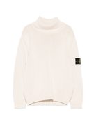 Maglione per bambino Stone Island Junior bianco con collo alto - Rubino Kids