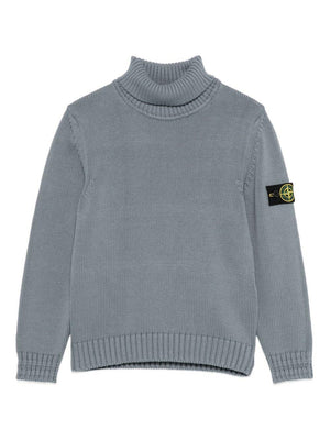 Maglione per bambino Stone Island Junior grigio con applicazione con logo