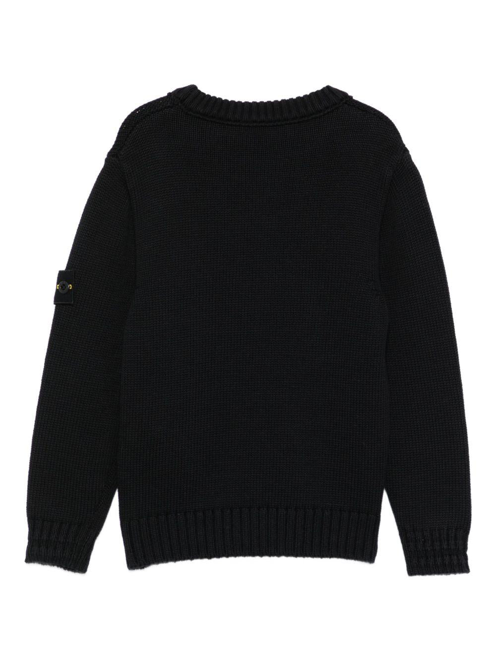 Maglione per bambino Stone Island Junior nero con logo - Rubino Kids