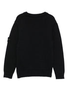 Maglione per bambino Stone Island Junior nero con logo - Rubino Kids