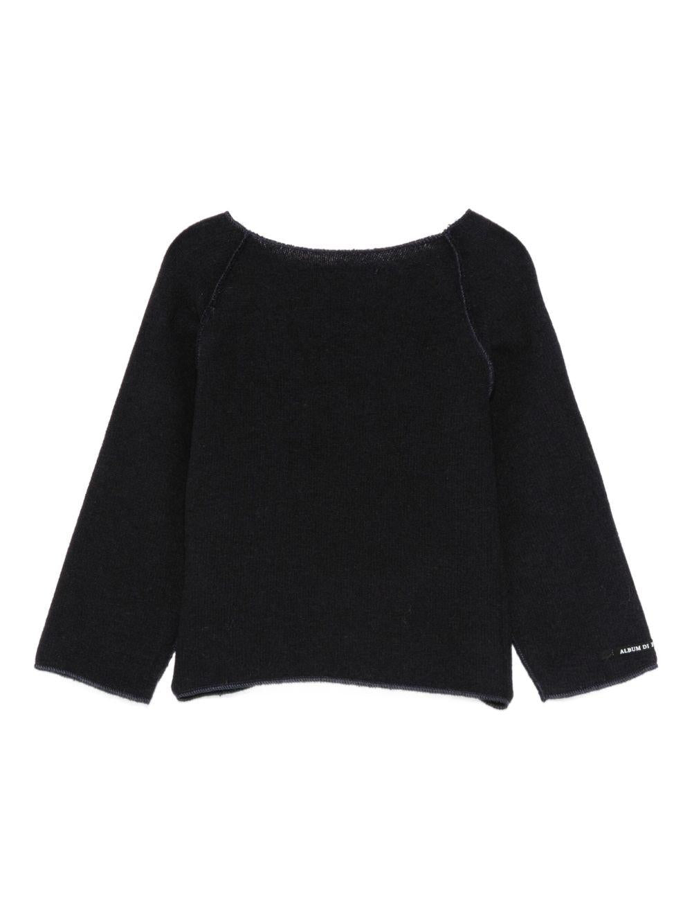 Maglione per neonata Album Di Famiglia Kids blu con scollo a barca - Rubino Kids