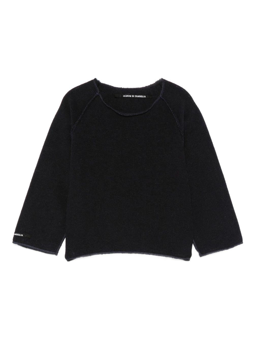 Maglione per neonata Album Di Famiglia Kids blu con scollo a barca - Rubino Kids