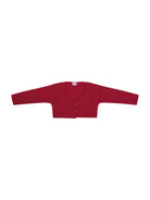 Maglione per neonata Baroni rosso con scollo a V - Rubino Kids