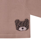 Maglione per neonati Fendi Kids beige con ricamo orsetto sul davanti con logo FF - Rubino Kids