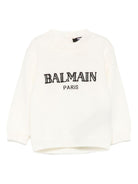 Maglione per neonato Balmain Kids bianco con ricamo - Rubino Kids