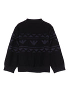 Maglione per neonato Emporio Armani Kids blu con modello aquila - Rubino Kids