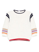 Maglione per neonato Fendi Kids beige con dettaglio a righe - Rubino Kids