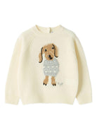 Maglione per neonato Il Gufo bianco con ricamo cagnolino - Rubino Kids