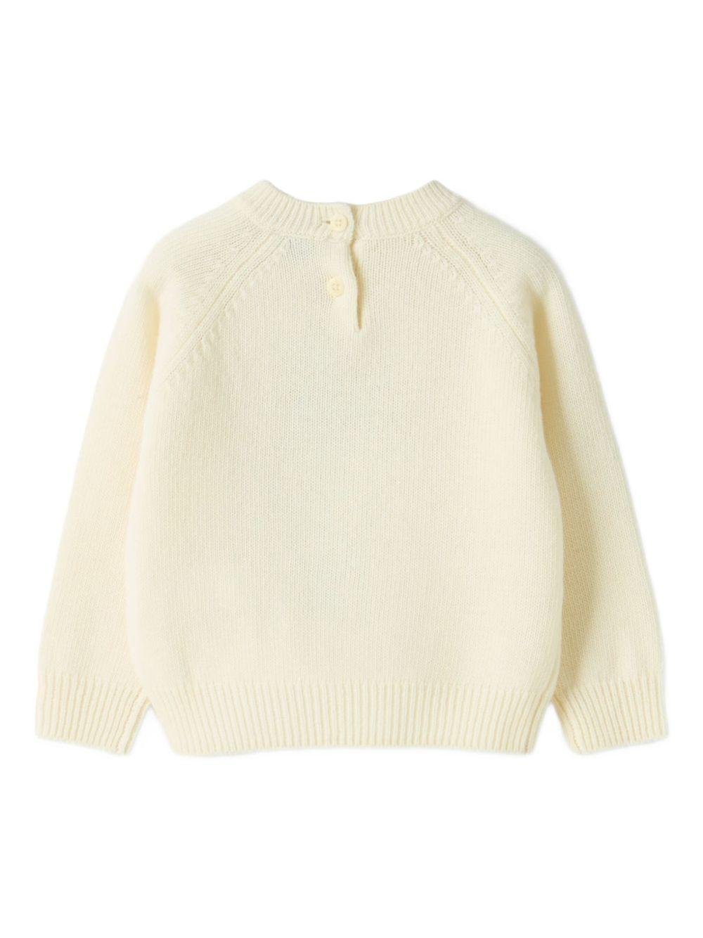 Maglione per neonato Il Gufo bianco con ricamo cagnolino - Rubino Kids