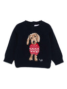 Maglione per neonato Il Gufo blu con ricamo cagnolino - Rubino Kids