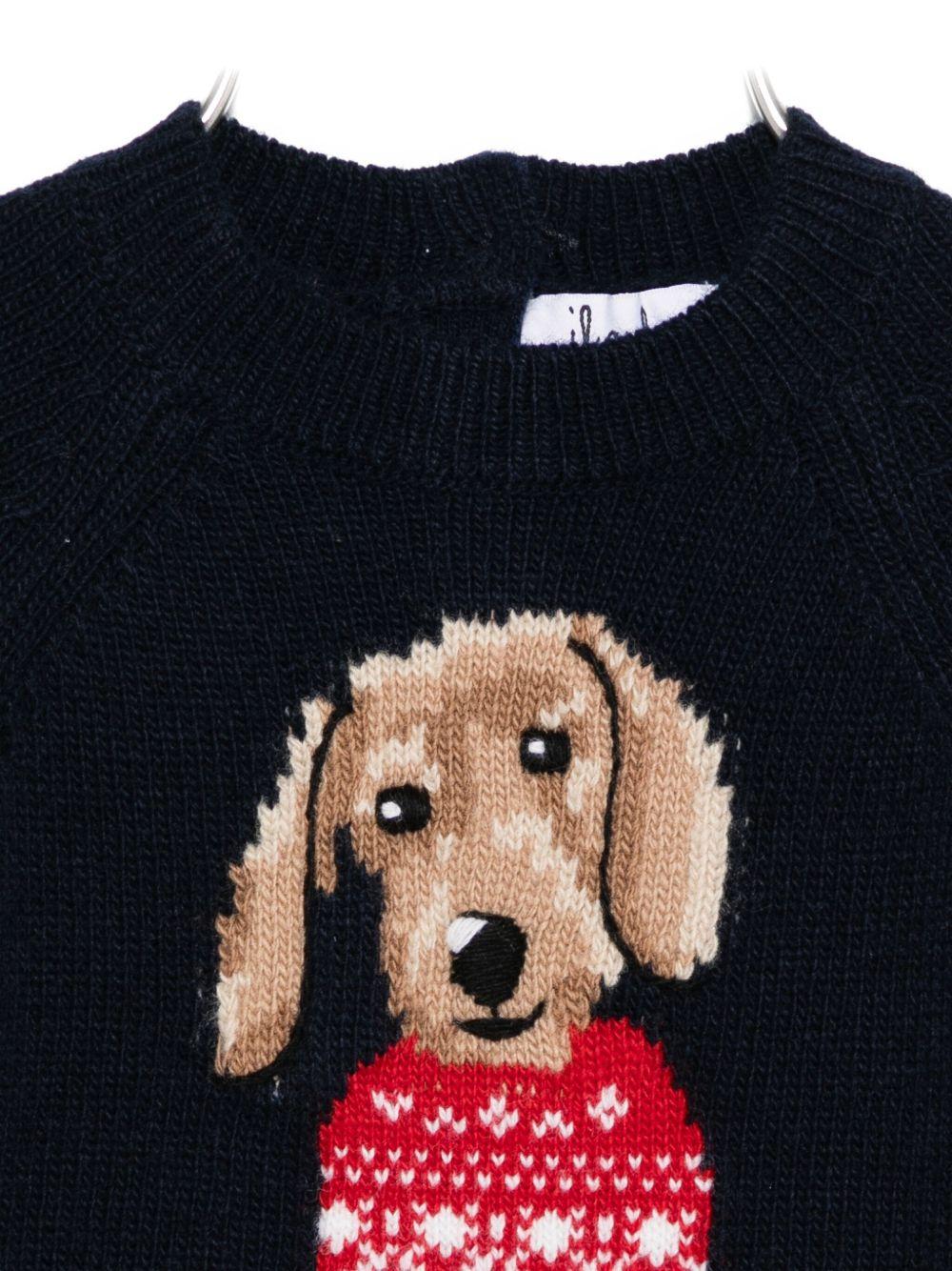 Maglione per neonato Il Gufo blu con ricamo cagnolino - Rubino Kids