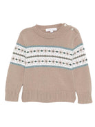 Maglione per neonato Mariella Ferrari beige con decorazione ricamata - Rubino Kids