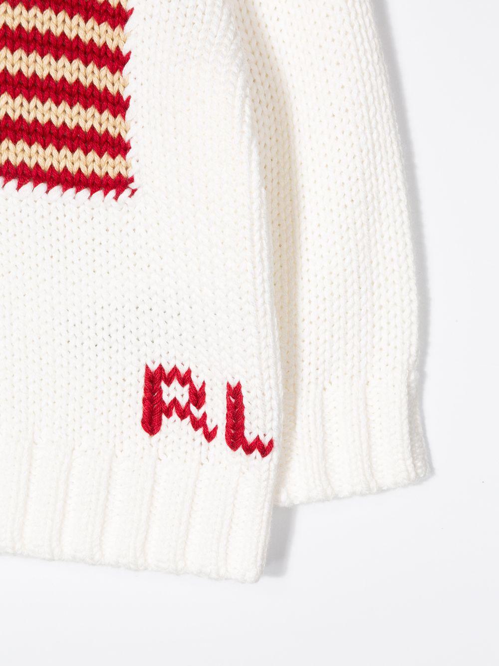 Maglione per neonato Polo Ralph Lauren Kids bianco con bandiera americana - Rubino Kids