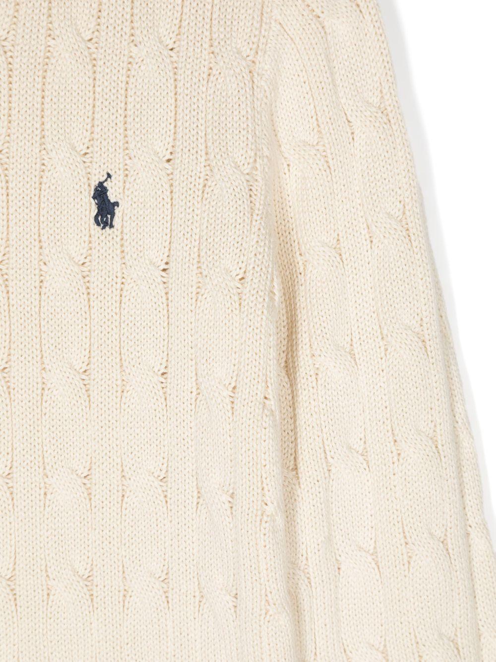 Maglione per neonato Polo Ralph Lauren Kids bianco con caratteristico motivo Polo Pony - Rubino Kids