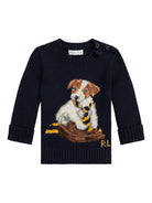 Maglione per neonato Polo Ralph Lauren Kids blu con motivo cane - Rubino Kids