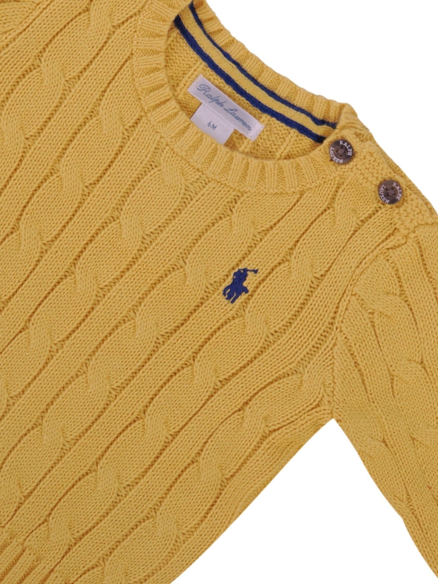 Maglione per neonato Polo Ralph Lauren Kids giallo con ricamo Polo Pony - Rubino Kids