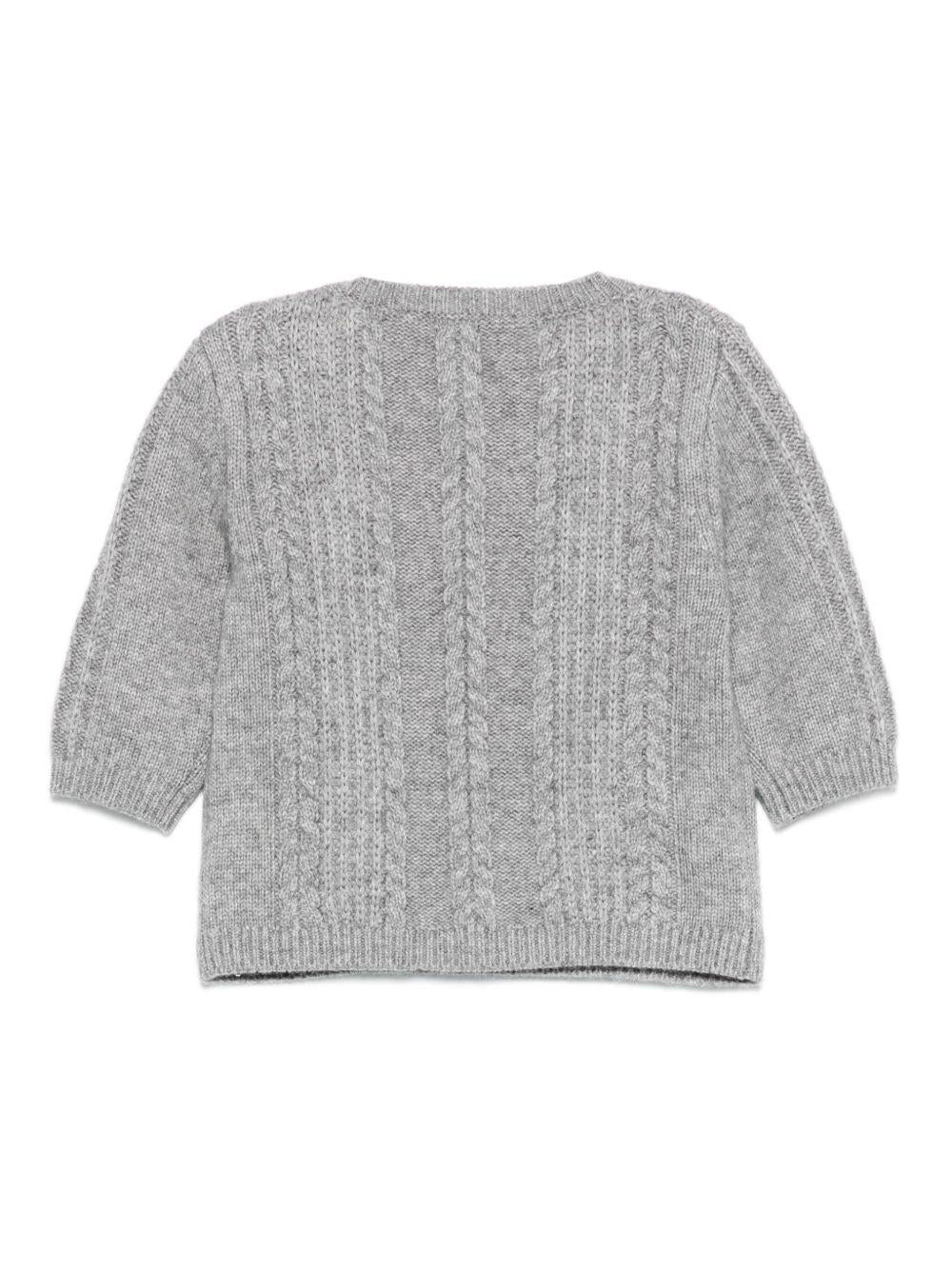 Maglione per neonato Tartine Et Chocolate grigio con maglia a trecce - Rubino Kids