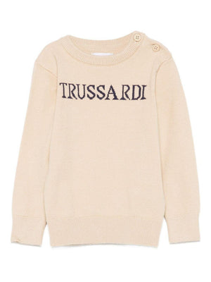 Maglione per neonato TRUSSARDI JUNIOR beige con intarsio