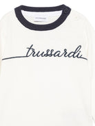 Maglione per neonato TRUSSARDI JUNIOR bianco con ricamo logo - Rubino Kids
