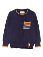 Maglione per neonato TRUSSARDI JUNIOR blu con dettaglio a righe - Rubino Kids