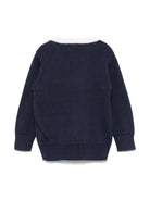 Maglione per neonato TRUSSARDI JUNIOR blu con ricamo logo - Rubino Kids