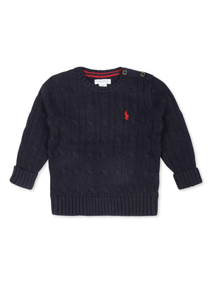 Polo Ralph Lauren Kids Blue Knitted Pony Sweater for Baby Boys