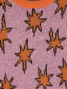 Maglione Stars con effetto jacquard per bambina Stella McCartney Kids viola con orlo a coste - Rubino Kids