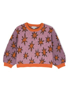 Maglione Stars con effetto jacquard per bambina Stella McCartney Kids viola con orlo a coste - Rubino Kids