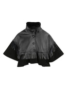 Mantella per bambina Chloé Kids nera con frange - Rubino Kids