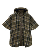 Mantella per bambina Chloé Kids verde con design a quadri - Rubino Kids