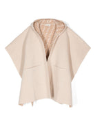 Mantella per bambina Fendi Kids beige con ricamo con logo frontale - Rubino Kids