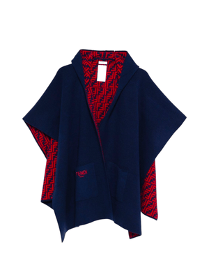 Mantella per bambina Fendi Kids blu con cappuccio