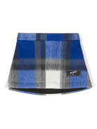 Minigonna a quadri blu/grigio per bambina MSGM Kids - Rubino Kids