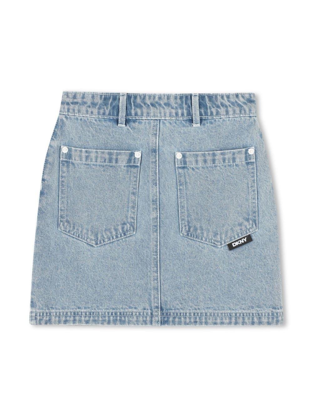 Minigonna con paillettes per bambina Dkny Kids blu con vita media - Rubino Kids