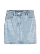 Minigonna con paillettes per bambina Dkny Kids blu con vita media - Rubino Kids