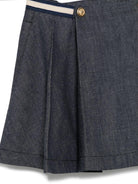 Minigonna denim per bambina Moncler Enfant blu con dettaglio a righe - Rubino Kids