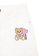 Minigonna denim per bambina Moschino Kids bianco con passanti - Rubino Kids